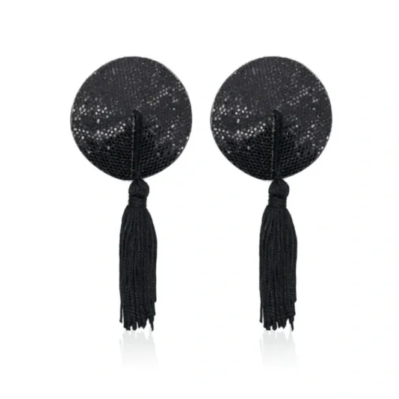 Empress Mimi ultimate seductress black set with feather robe pasties bunny ears - Picture 4 of 6